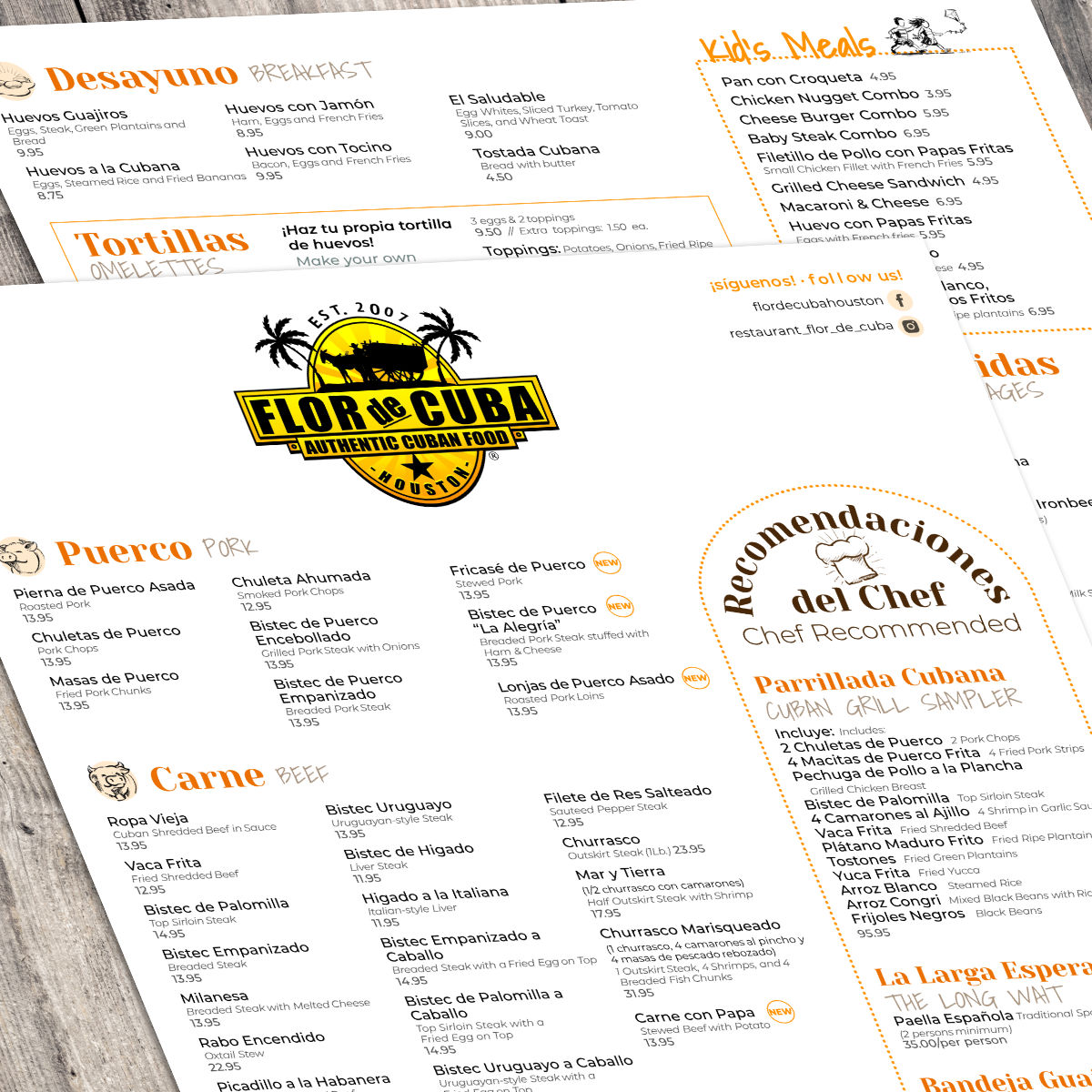 Restaurant menu design by Robin Perez