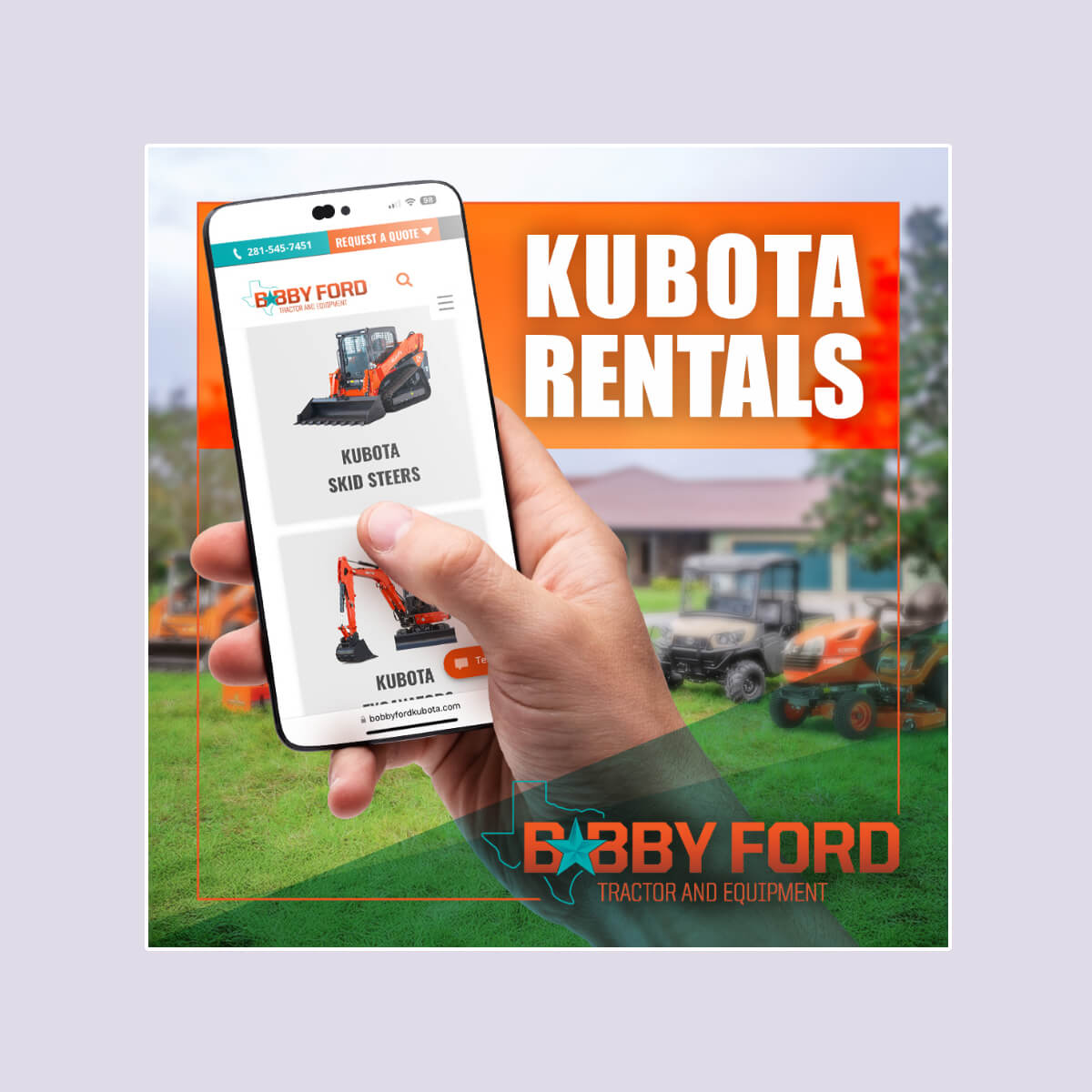Social Media Post Promoting Equipment Rentals